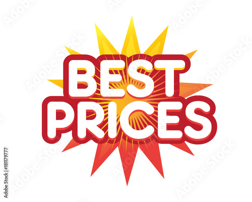 best prices with stars  offer illustration  illustration design  isolated on white background. 