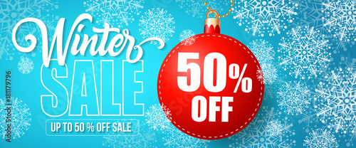 Winter Sale Fifty Percent Off Lettering