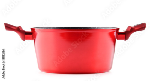 Steel pot isolated on white background