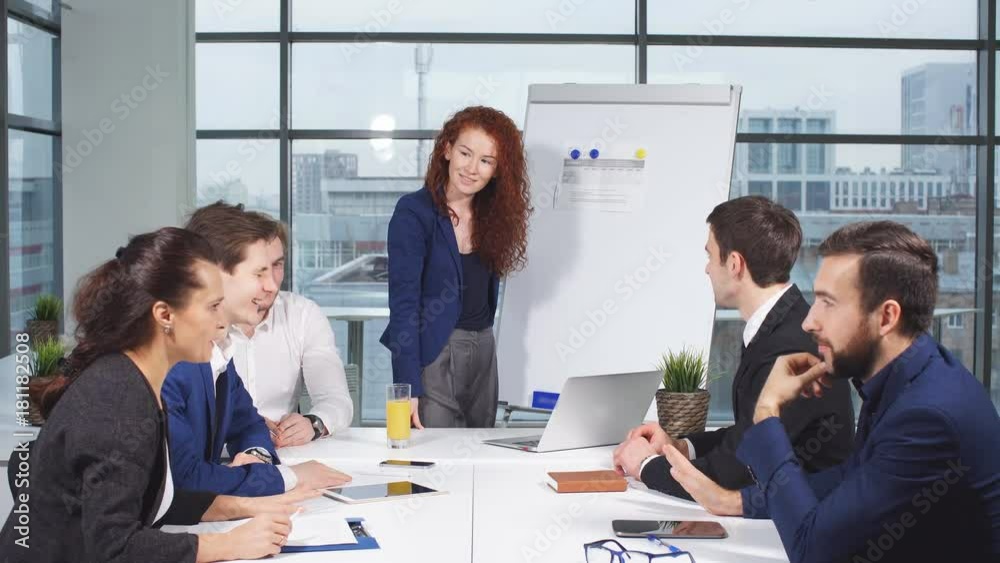 Office workers in business training. Office workers in business training.