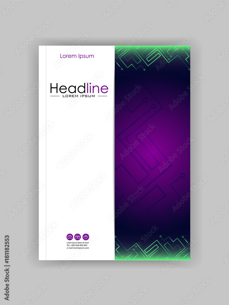Futuristic lines cover template design with green velvet lines. Futuristic lines cover template design with green velvet lines.