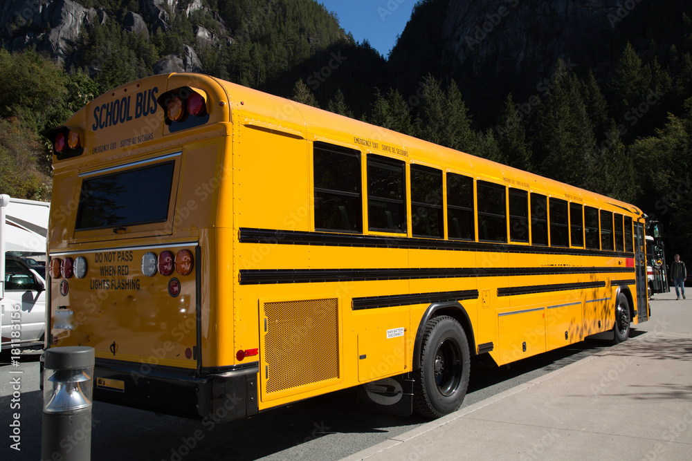 Public transportation schoolbus sunny day concept education Public transportation schoolbus sunny day concept education