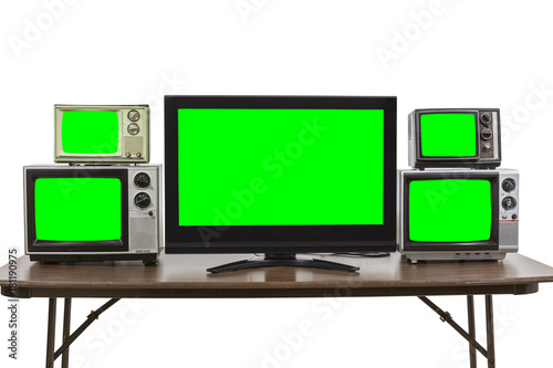 Five Televisions on Table I...