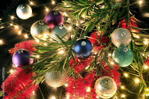 Christmas Baubles and Bottlebrush