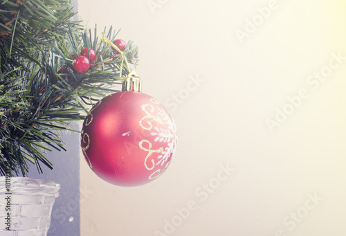 Closeup image of Christmas background with festival decoration