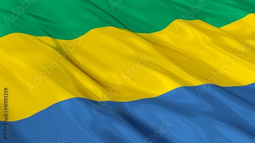 Gabon Flag Waving. Seamless loop. 