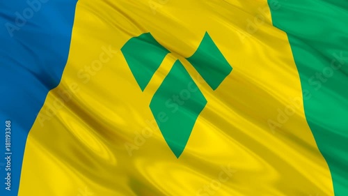 Vincent and the Grenadines Flag Waving. Seamless loop. 