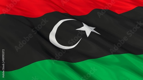 Libya Flag Waving. Seamless loop. 