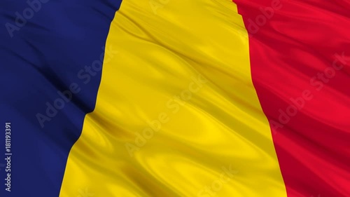 Chad Flag Waving. Seamless loop. 