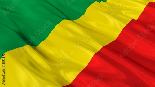 Congo Flag Waving. Seamless loop. 
