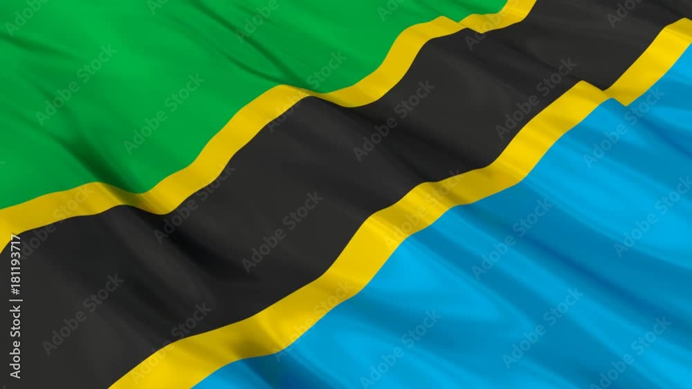Tanzania Flag Waving. Seamless loop. Tanzania Flag Waving. Seamless loop.