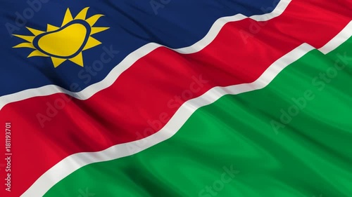Namibia Flag Waving. Seamless loop. 