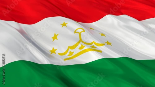 Tajikistan Flag Waving. Seamless loop. 
