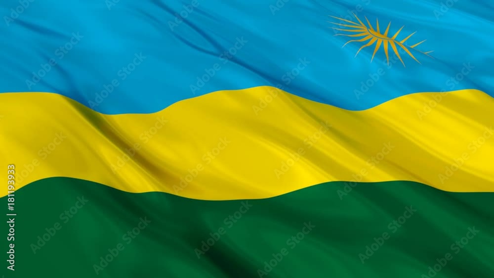 Rwanda Flag Waving. Seamless loop. Rwanda Flag Waving. Seamless loop.