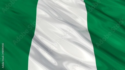 Nigeria Flag Waving. Seamless loop. 