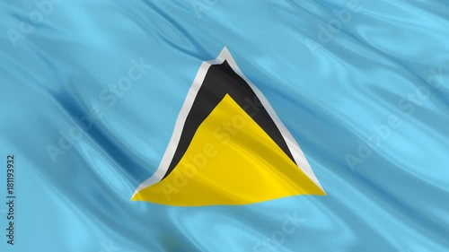 Saint Lucia Flag Waving. Seamless loop. 