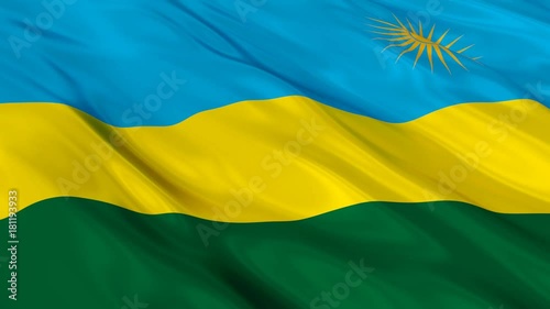 Rwanda Flag Waving. Seamless loop. 