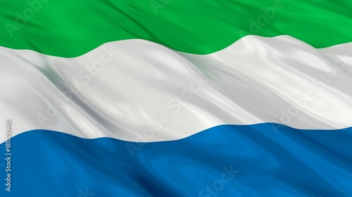 Sierra Leone Flag Waving. Seamless loop. 