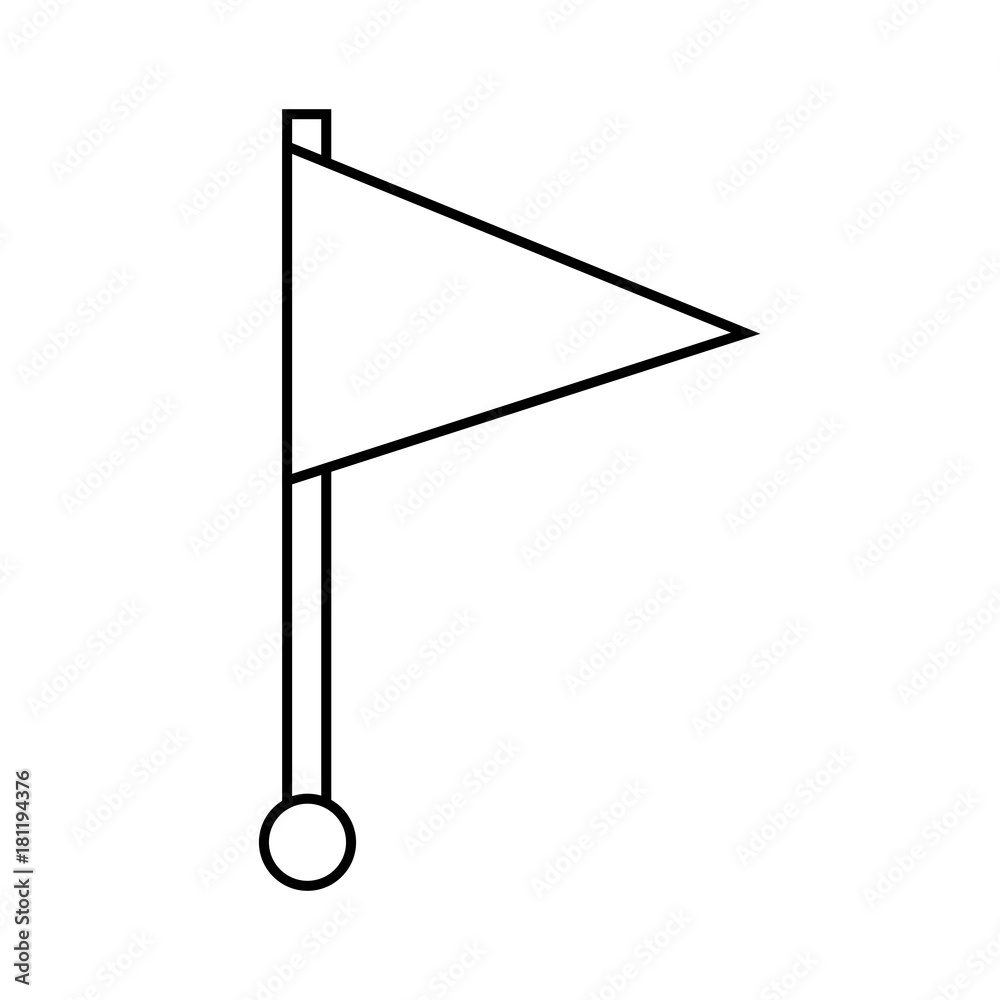 Obraz premium flag pin location web symbol outline vector illustration