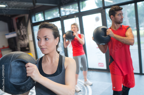 people training at a gym