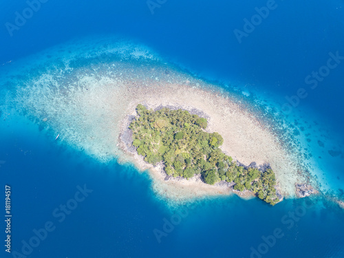 Aerial View of Tropical Island in Banda Sea