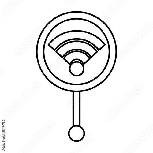 gps navigation pointer map wifi internet signal vector illustration