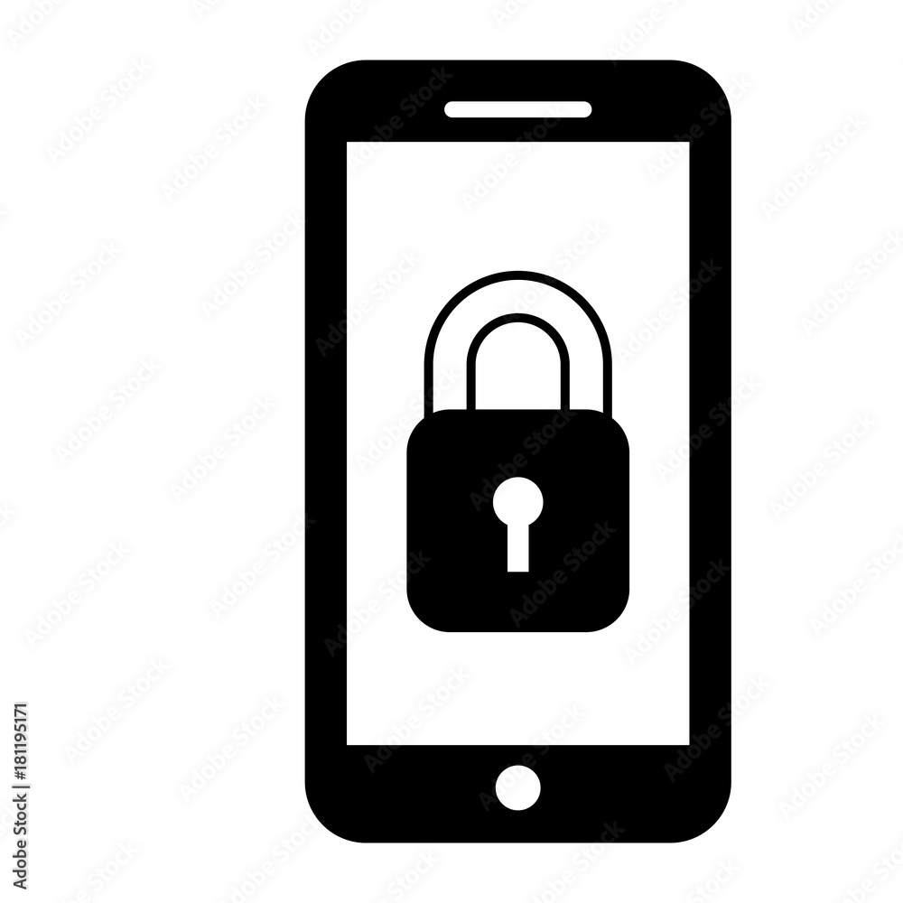 smartphone gps navigation security access app vector illustration smartphone gps navigation security access app vector illustration