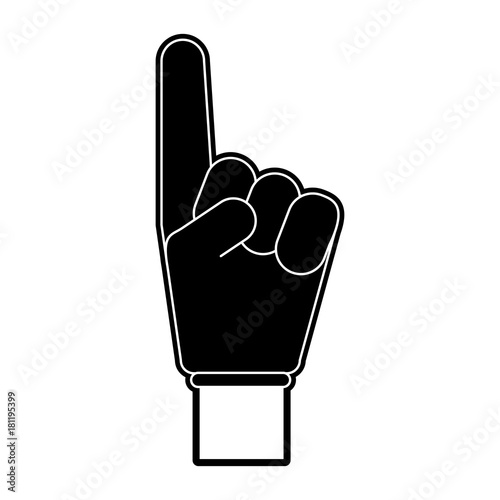 Number one finger foam icon vector illustration graphic design