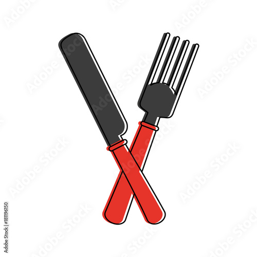 Fork and knife utensils icon vector illustration graphic design