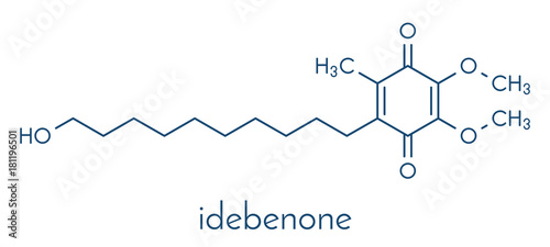 Idebenone drug molecule. Skeletal formula.