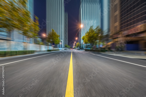city road through modern buildings in beijing