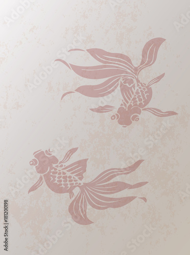 Chinese Retro Style Goldfish Background 
