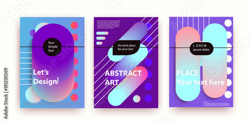 Abstract compositions from the rounded bands, futuristic and modern colors. Vector templates for posters, banners, flyers and presentations.