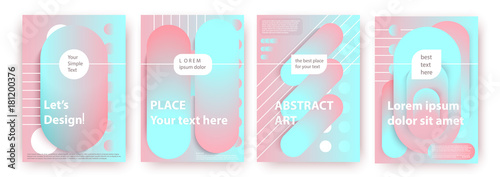 Abstract compositions from the rounded bands, futuristic and modern colors. Vector templates for posters, banners, flyers and presentations.