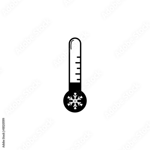 Cold thermometer and snowflake filled line icon. Simple winter elements icon. Can be used as web element, playing design icon