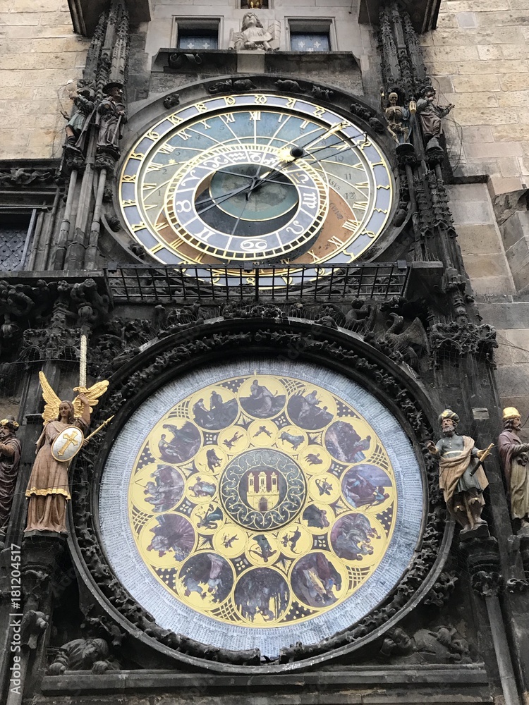 Obraz premium Astronomical Clock detail, Clock Tower,Prague, Czech Republic