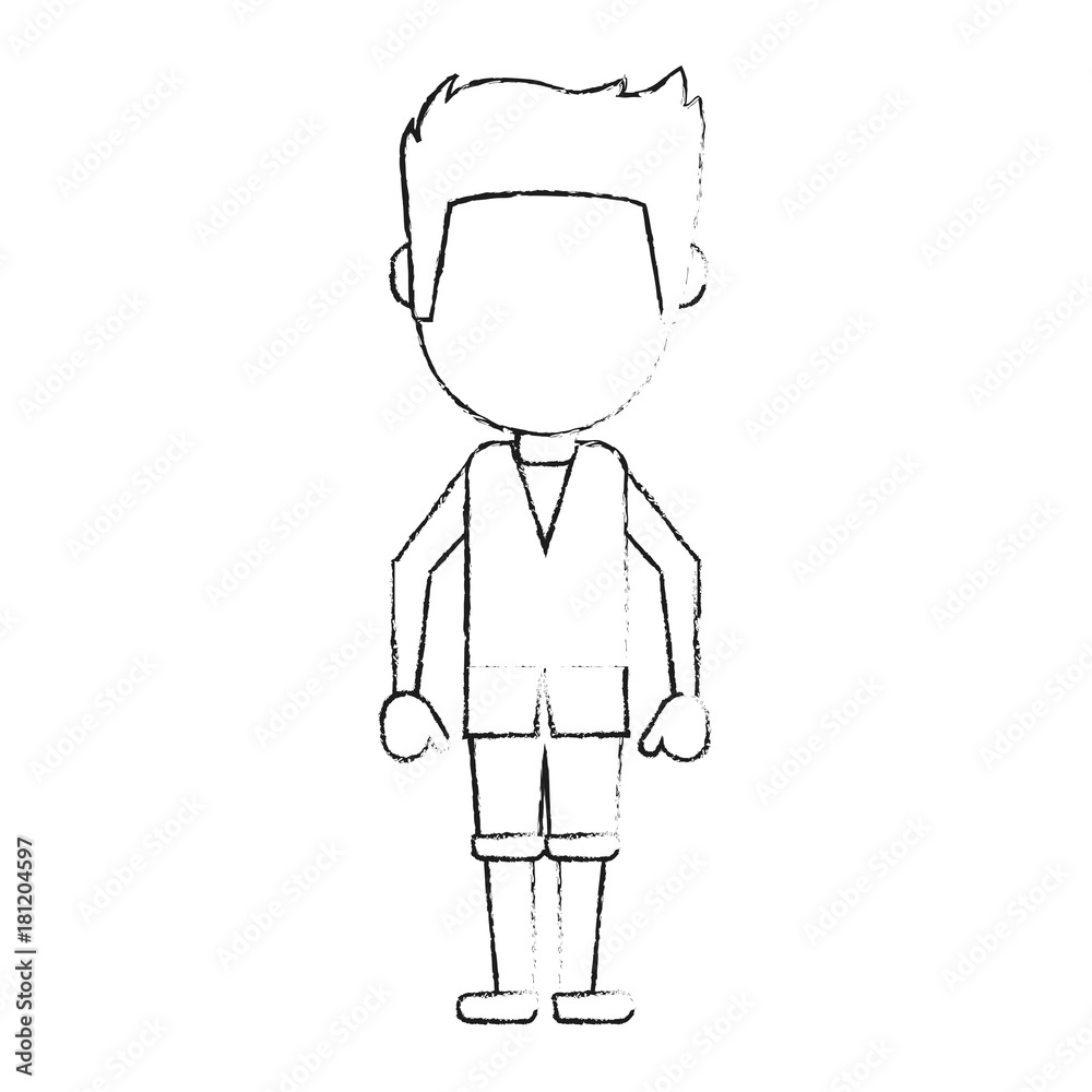 Boy with short pants avatar icon vector illustration graphic design