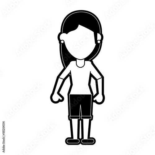 Woman faceless avatar icon vector illustration graphic design