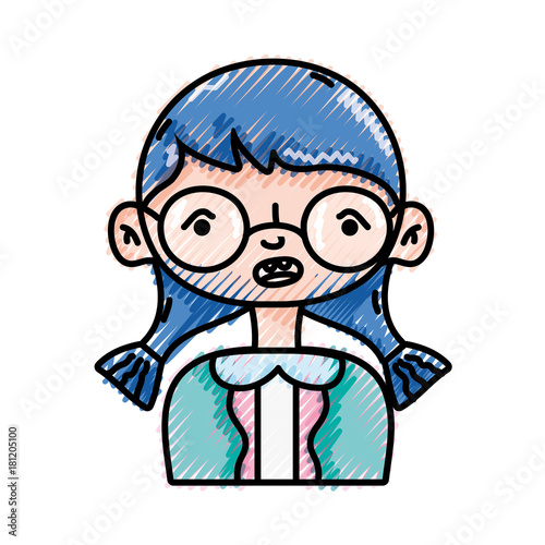 grated avatar girl with blouse and hairstyle design