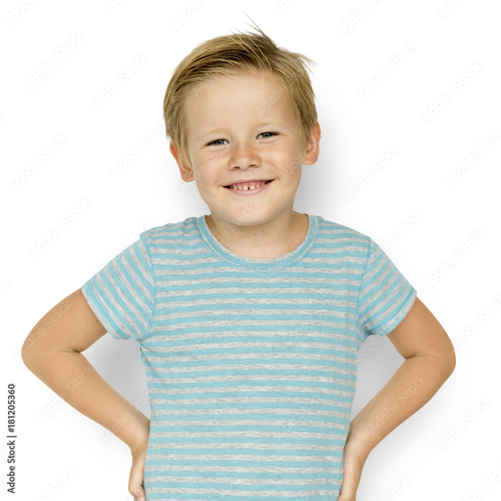 Little Boy Smiling Face Expression Studio Portrait Little Boy Smiling Face Expression Studio Portrait