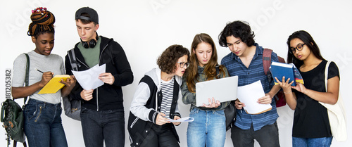 Diverse group of teenagers shoot