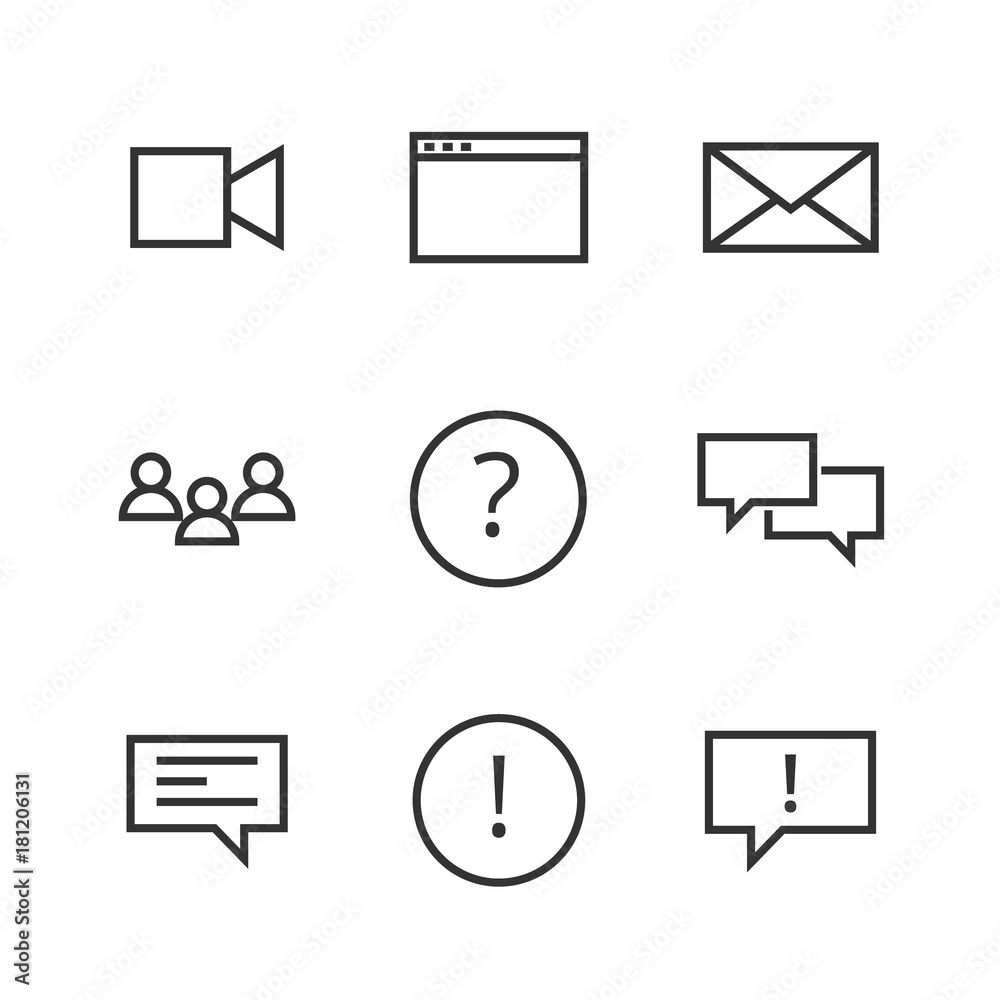 9 chat thin line icon 9 chat thin line icon