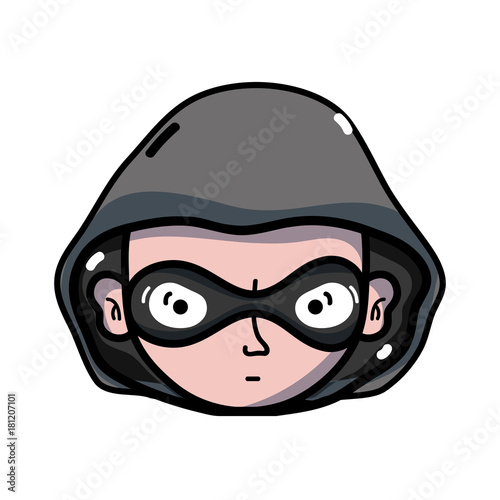 thief crimical head with mask design