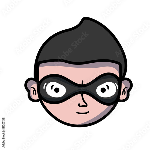 thief crimical head with mask design