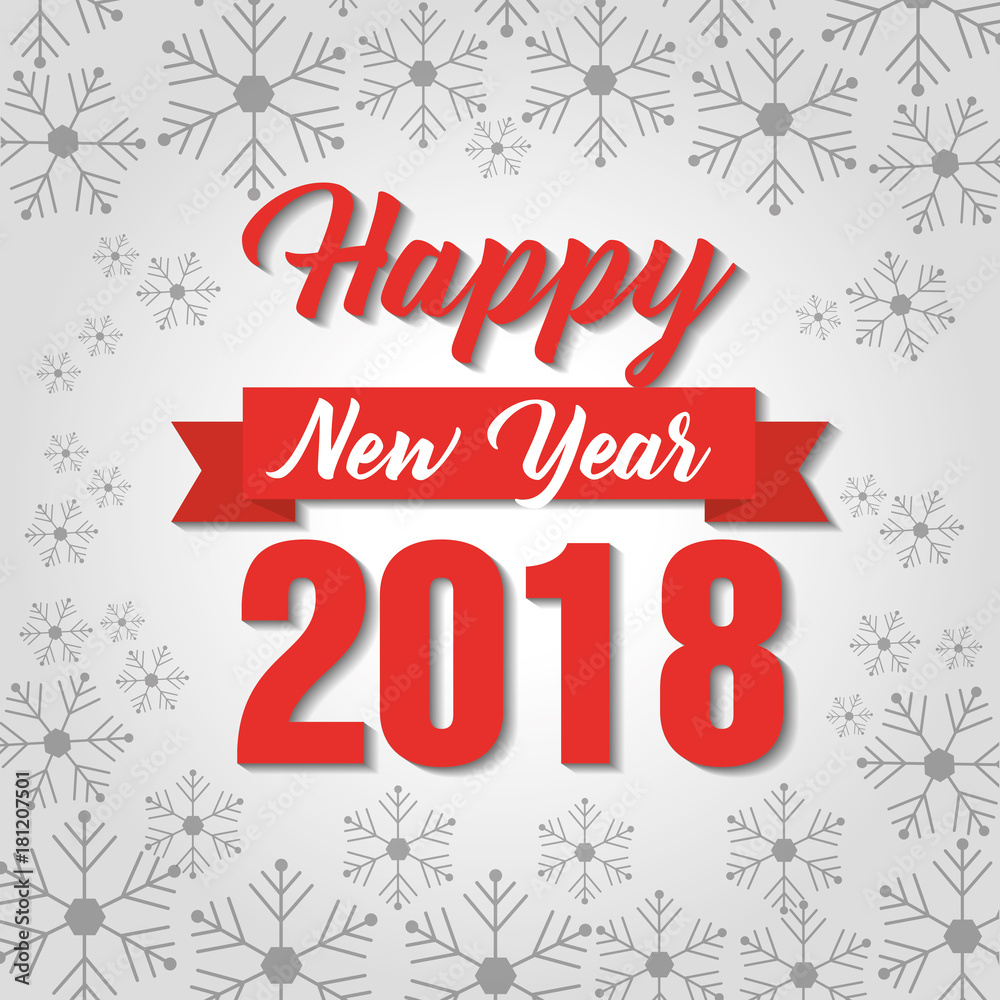 happy new year 2018 poster greeting invitation decoration vector illustration