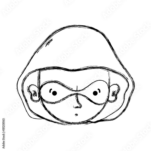 figure thief crimical head with mask design