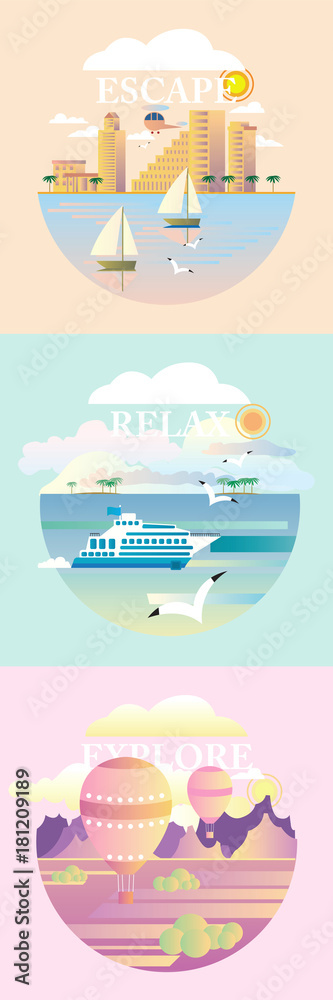 Summertime vacation. Creative conceptual vector. Summertime vacation. Creative conceptual vector.