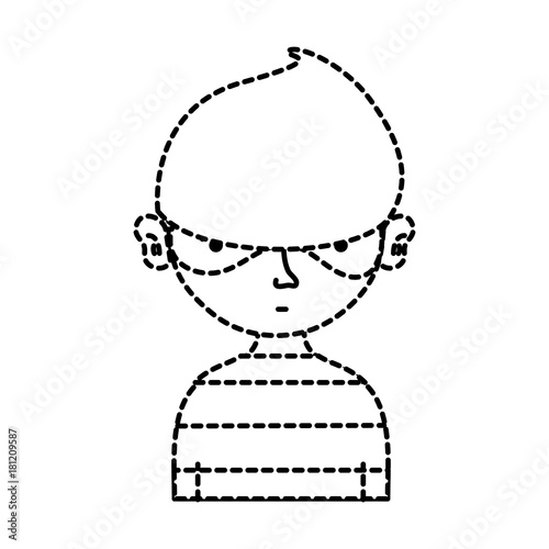 dotted shape thief criminal with mask and clothes design