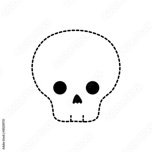dotted shape danger skull to warning message caution