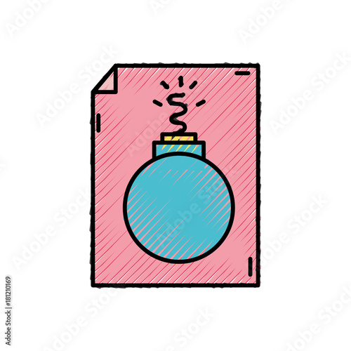 grated danger bomb weapon destruction inside paper